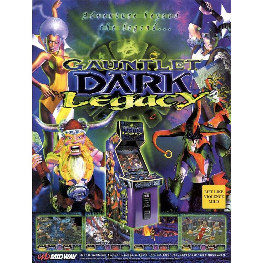 Gauntlet Dark Legacy Video Arcade Game FLYER Original Fantasy Art Promo Unused